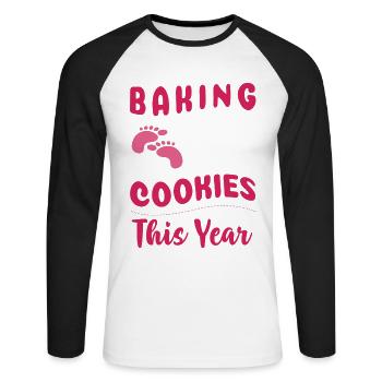 Bake This Year More Than Cookies For Baker Or - Unisex Long Sleeve Baseball T-Shirt - white/black - Front - Nik (191cm)