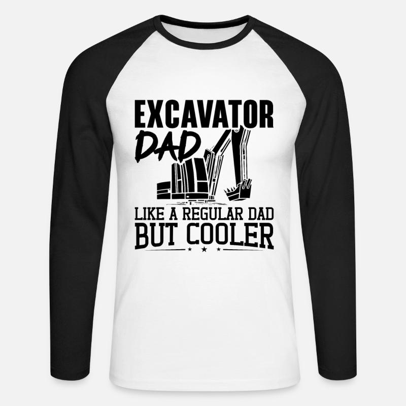 Baggern Bauarbeiter Baggerfahrer Geschenkidee - Unisex Baseballshirt langarm - Weiß/Schwarz