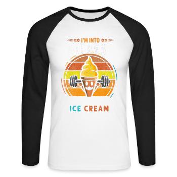 Je suis dans la crème glacée de fitness pour congelé - T-shirt baseball manches longues Homme - blanc/noir - Devant - Nik (191cm)