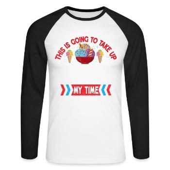 Ce sera gelato mon temps pour Frozen In - T-shirt baseball manches longues Homme - blanc/noir - Devant - Nik (191cm)