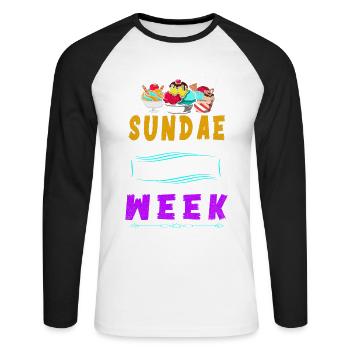 Sundae est mon jour préféré de la semaine pour - T-shirt baseball manches longues Homme - blanc/noir - Devant - Nik (191cm)