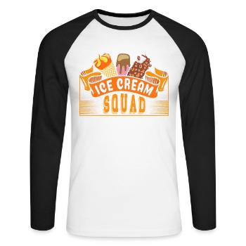 Ice Cream Squad pour les fans de frozen sweet - T-shirt baseball manches longues Homme - blanc/noir - Devant - Nik (191cm)