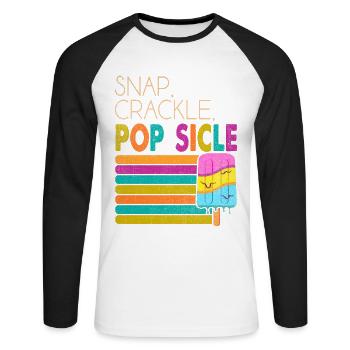 Snap Crackle Pop-sicle pour Frozen Sweet Fan - T-shirt baseball manches longues Homme - blanc/noir - Devant - Nik (191cm)