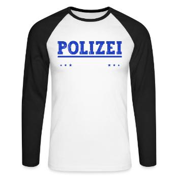Polizist Polizei Frauen - Unisex Baseballshirt langarm - Weiß/Schwarz - Vorne - Nik (191cm)