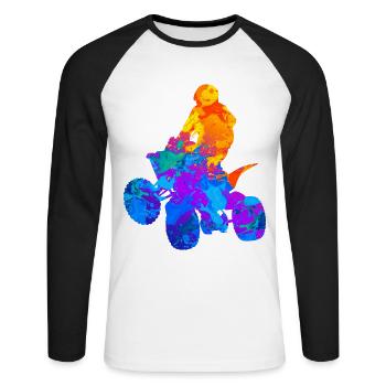 Quad Quad Ride Atv Offroad Gift - Unisex Long Sleeve Baseball T-Shirt - white/black - Front - Nik (191cm)
