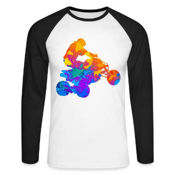 Quad Quad Ride Atv Offroad Gift - Unisex Long Sleeve Baseball T-Shirt - white/black - Front - Nik (191cm)