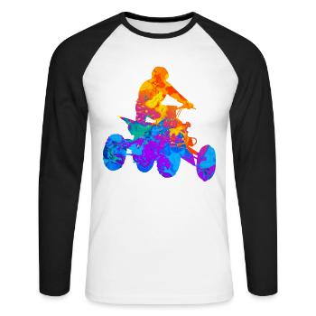 Quad Quad Ride Atv Offroad Cadeau - T-shirt baseball manches longues Homme - blanc/noir - Devant - Nik (191cm)
