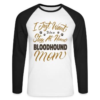 Restez à la maison Bloodhound Maman - T-shirt baseball manches longues Homme - blanc/noir - Devant - Nik (191cm)