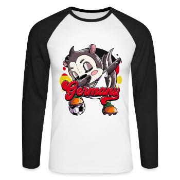 Germany Football - Unisex Long Sleeve Baseball T-Shirt - white/black - Front - Nik (191cm)