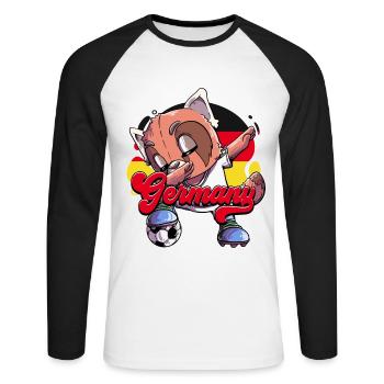 Allemagne Football - T-shirt baseball manches longues Homme - blanc/noir - Devant - Nik (191cm)