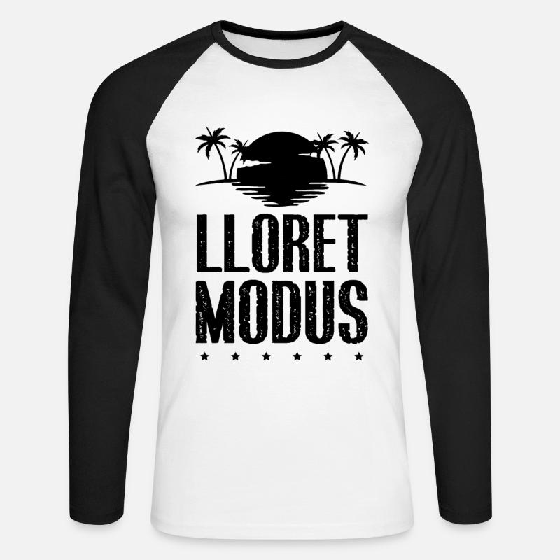 Lloret De Mar Modus - Unisex Baseballshirt langarm - Weiß/Schwarz