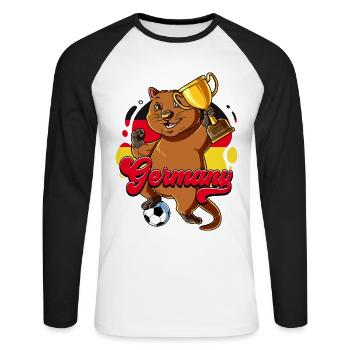 Allemagne Football - T-shirt baseball manches longues Homme - blanc/noir - Devant - Nik (191cm)