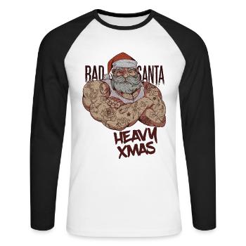 Merry Christmas Christmas Xmas - Unisex Long Sleeve Baseball T-Shirt - white/black - Front - Nik (191cm)