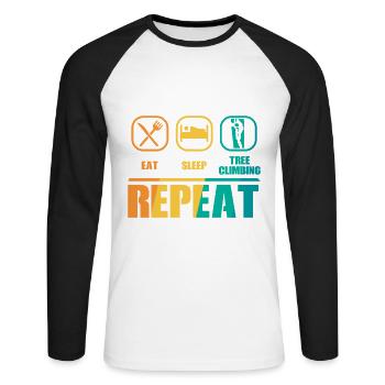 Tree Climbing - Unisex Baseballshirt langarm - Weiß/Schwarz - Vorne - Nik (191cm)