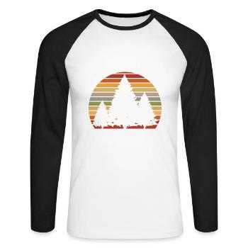Tree Climbing - Unisex Baseballshirt langarm - Weiß/Schwarz - Vorne - Nik (191cm)