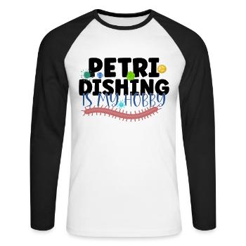 Microbiologiste Laboratoire de microbiologie Staphylocoque Biologie - T-shirt baseball manches longues Homme - blanc/noir - Devant - Nik (191cm)