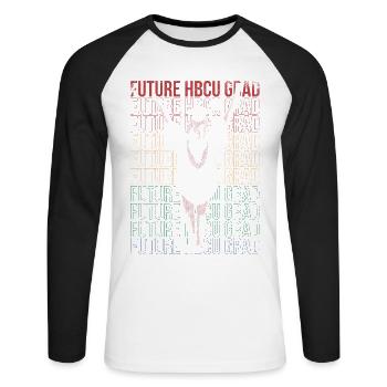 Futur diplômé Hbcu Pour Fier - T-shirt baseball manches longues Homme - blanc/noir - Devant - Nik (191cm)