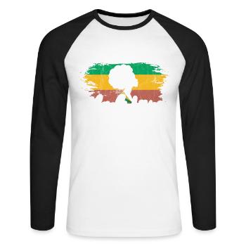 Ich Lehre Schwarze Leben Und Sie Sind Wichtig Für - Unisex Baseballshirt langarm - Weiß/Schwarz - Vorne - Nik (191cm)