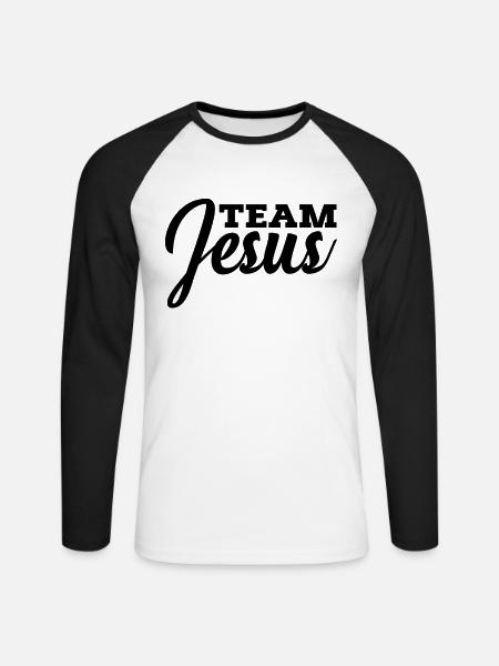 Team Jesus Christian Jesus - Unisex Long Sleeve Baseball T-Shirt - white/black