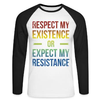 B Steht Für Schwarz Und Brillant Für Pride African - Unisex Baseballshirt langarm - Weiß/Schwarz - Vorne - Nik (191cm)