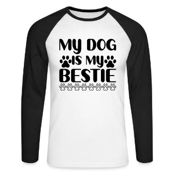Mon chien est mon meilleur ami - T-shirt baseball manches longues Homme - blanc/noir - Devant - Nik (191cm)