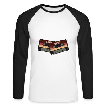 Mein 90er Kostüm Ist In Der Wäsche 90er Jahre - Unisex Baseballshirt langarm - Weiß/Schwarz - Vorne - Nik (191cm)