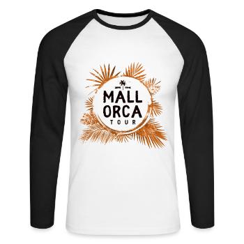 Mallorca Tour Bunt - Unisex Baseballshirt langarm - Weiß/Schwarz - Vorne - Nik (191cm)