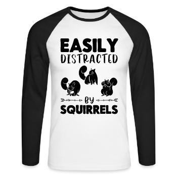 Squirrels love squirrels easily from - Unisex Long Sleeve Baseball T-Shirt - white/black - Front - Nik (191cm)
