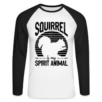 Squirrel is my spirit squirrel season - Unisex Long Sleeve Baseball T-Shirt - white/black - Front - Nik (191cm)
