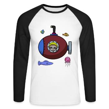 Scuba Diving Sloth Lazy Animal Diving I Gift - Unisex Long Sleeve Baseball T-Shirt - white/black - Front - Nik (191cm)