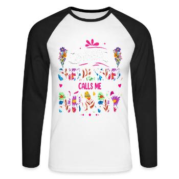 Mein Lieblings-cheerleader Nennt Mich Nanny Für - Unisex Baseballshirt langarm - Weiß/Schwarz - Vorne - Nik (191cm)