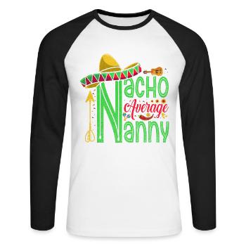Nacho, Durchschnittliches Kindermädchen Für - Unisex Baseballshirt langarm - Weiß/Schwarz - Vorne - Nik (191cm)