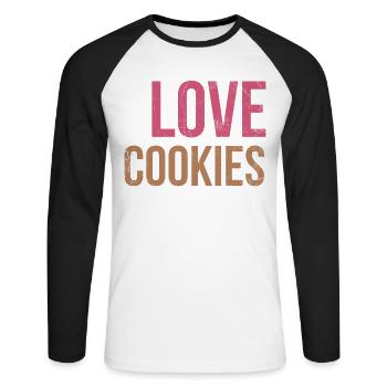 I love cookies for bakers or baking fans - Unisex Long Sleeve Baseball T-Shirt - white/black - Front - Nik (191cm)