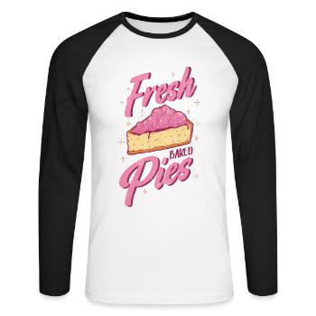 Freshly baked cakes for bakers or baking fans - Unisex Long Sleeve Baseball T-Shirt - white/black - Front - Nik (191cm)