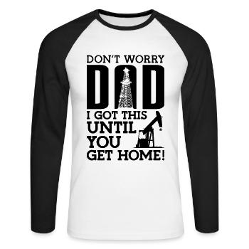 Mach Dir Keine Sorgen, Papa, Ich Habe Diese - Unisex Baseballshirt langarm - Weiß/Schwarz - Vorne - Nik (191cm)