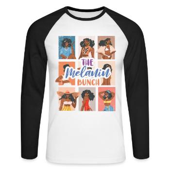 The Melanin Bundle For Proud African Americans - Unisex Long Sleeve Baseball T-Shirt - white/black - Front - Nik (191cm)