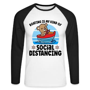 Voilier Voilier Bateau Kid Enfant Yacht Bateau - T-shirt baseball manches longues Homme - blanc/noir - Devant - Nik (191cm)