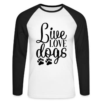 Leben Liebe Hunde - Unisex Baseballshirt langarm - Weiß/Schwarz - Vorne - Nik (191cm)