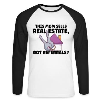 Real Estate Agent Realtor Home Closing Investor - Unisex Long Sleeve Baseball T-Shirt - white/black - Front - Nik (191cm)