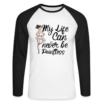 Ballet Ballerine Danse Danse Danse Ballet Cadeau - T-shirt baseball manches longues Homme - blanc/noir - Devant - Nik (191cm)