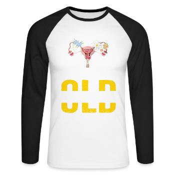 No land for old men, design for - Unisex Long Sleeve Baseball T-Shirt - white/black - Front - Nik (191cm)