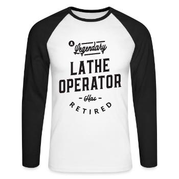 Dreher Lustige Berufsbezeichnung - Unisex Baseballshirt langarm - Weiß/Schwarz - Vorne - Nik (191cm)