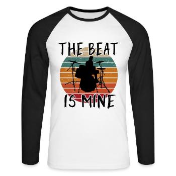 The Beat Is Mine Drumming Drumset Drummer gifts - Unisex Long Sleeve Baseball T-Shirt - white/black - Front - Nik (191cm)