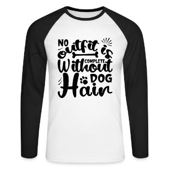 Kein Outfit ist komplett ohne Hundehaar - Unisex Baseballshirt langarm - Weiß/Schwarz - Vorne - Nik (191cm)