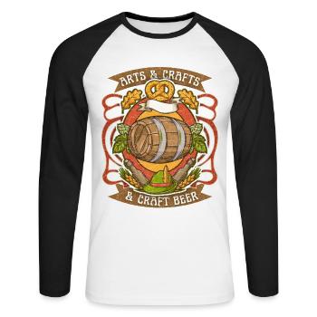 Arts & Crafts, Craft-Beer Art and Beer - Unisex Long Sleeve Baseball T-Shirt - white/black - Front - Nik (191cm)