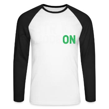 Bowl-design For bowlers Bowling-player-sport - Unisex Long Sleeve Baseball T-Shirt - white/black - Front - Nik (191cm)