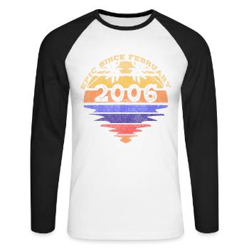 Epic Depuis février 2006 Retro-design Depuis 16 ans - T-shirt baseball manches longues Homme - blanc/noir - Devant - Nik (191cm)