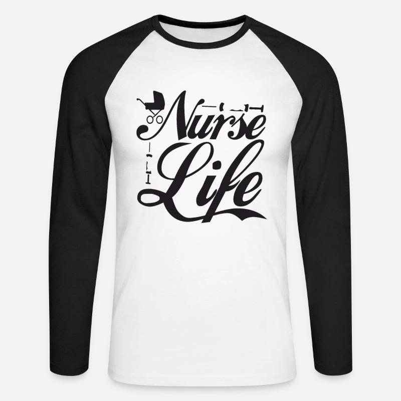 Krankenschwester Leben - Unisex Baseballshirt langarm - Weiß/Schwarz