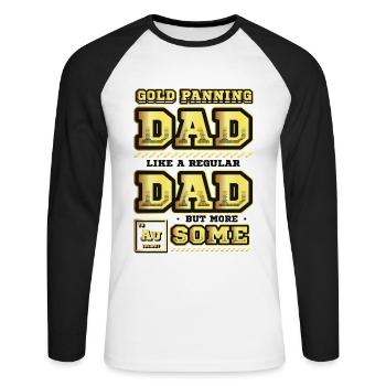 Dad wie ein normaler Vater, aber mehr Bergbau. - Unisex Baseballshirt langarm - Weiß/Schwarz - Vorne - Nik (191cm)