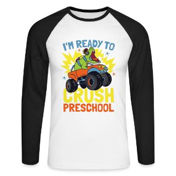 Ich Bin Bereit, Den Preschool Monster Truck Zu - Unisex Baseballshirt langarm - Weiß/Schwarz - Vorne - Nik (191cm)
